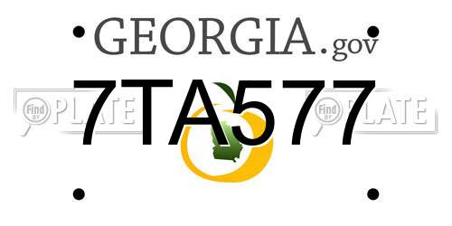 7TA577 Georgia License Plate