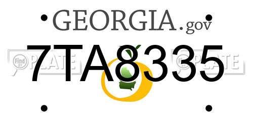7TA8335 Georgia License Plate