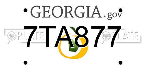 7TA877 Georgia License Plate