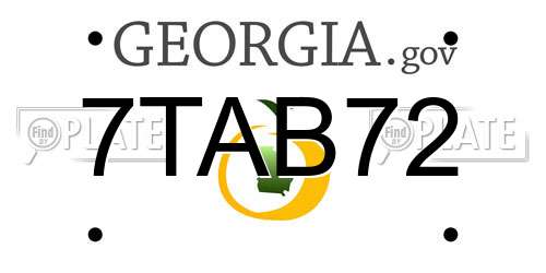 7TAB72 Georgia License Plate