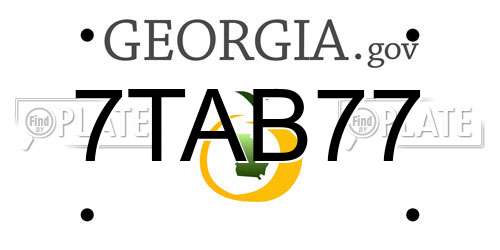 7TAB77 Georgia License Plate
