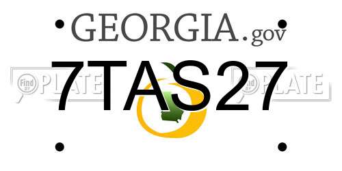 7TAS27 Georgia License Plate