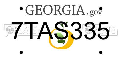 7TAS335 Georgia License Plate