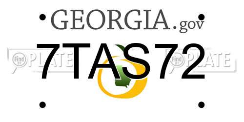 7TAS72 Georgia License Plate