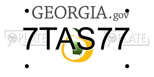 7TAS77 Georgia License Plate