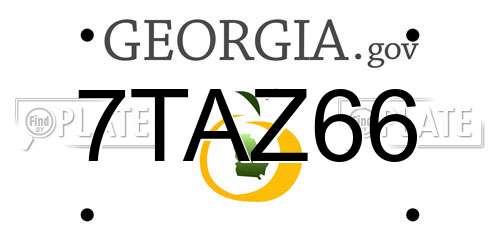7TAZ66 Georgia License Plate