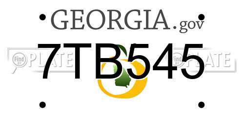 7TB545 Georgia License Plate