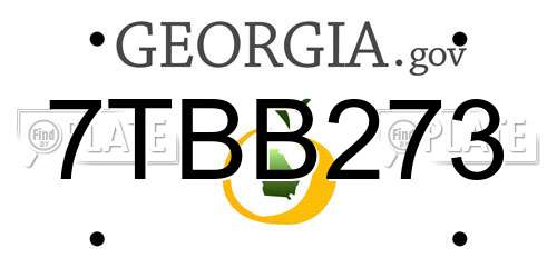 7TBB273 Georgia License Plate