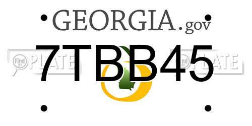 7TBB45 Georgia License Plate
