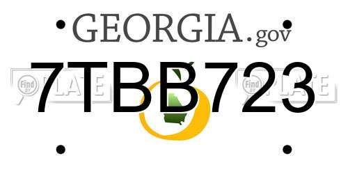 7TBB723 Georgia License Plate