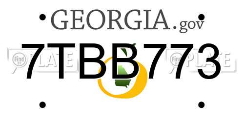 7TBB773 Georgia License Plate