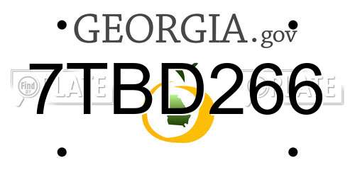 7TBD266 Georgia License Plate