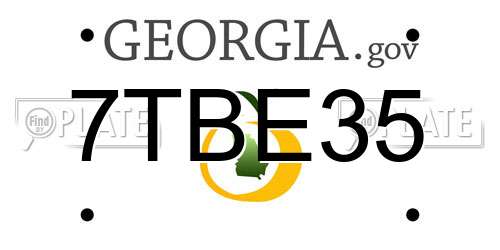 7TBE35 Georgia License Plate