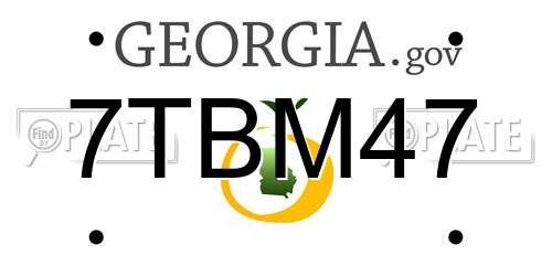 7TBM47 Georgia License Plate