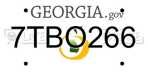 7TBO266 Georgia License Plate
