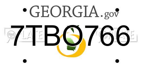 7TBO766 Georgia License Plate