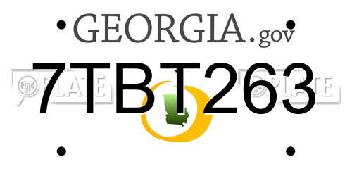 7TBT263 Georgia License Plate