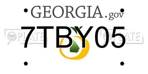 7TBY05 Georgia License Plate
