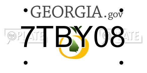 7TBY08 Georgia License Plate