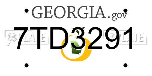 7TD3291 Georgia License Plate