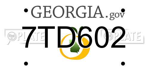 7TD602 Georgia License Plate