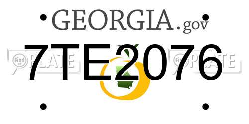 7TE2076 Georgia License Plate