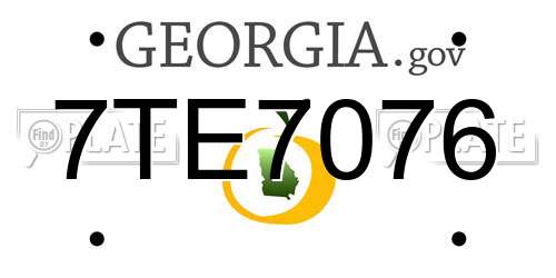 7TE7076 Georgia License Plate