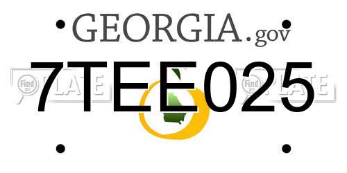 7TEE025 Georgia License Plate