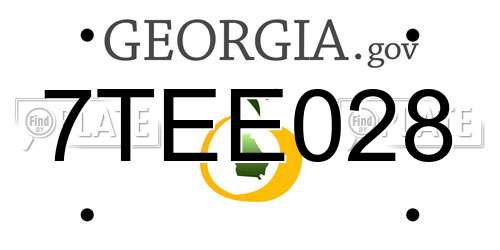 7TEE028 Georgia License Plate
