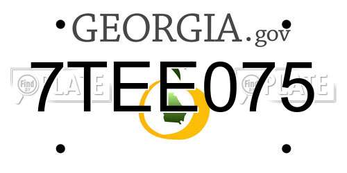 7TEE075 Georgia License Plate