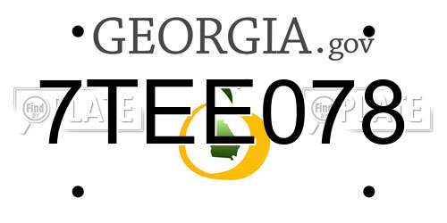 7TEE078 Georgia License Plate