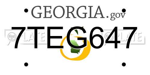 7TEG647 Georgia License Plate