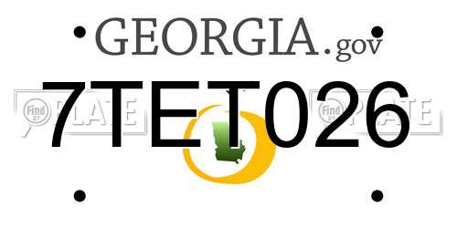 7TET026 Georgia License Plate