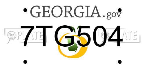 7TG504 Georgia License Plate