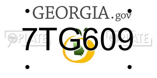 7TG609 Georgia License Plate