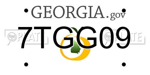 7TGG09 Georgia License Plate