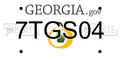 7TGS04 Georgia License Plate