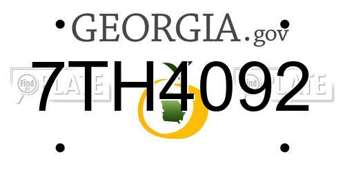 7TH4092 Georgia License Plate