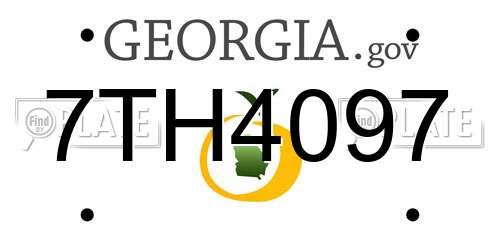 7TH4097 Georgia License Plate