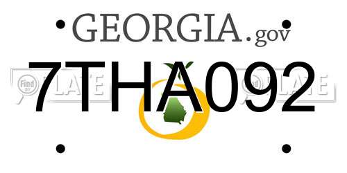 7THA092 Georgia License Plate