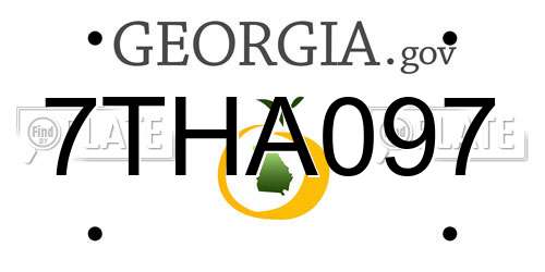 7THA097 Georgia License Plate
