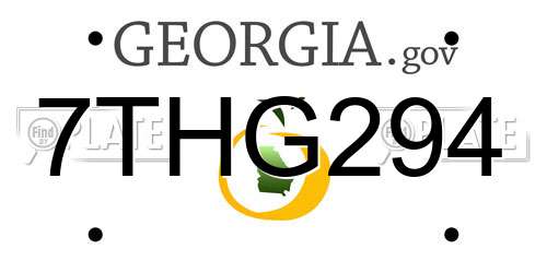 7THG294 Georgia License Plate
