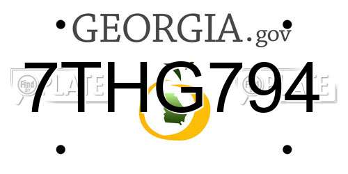7THG794 Georgia License Plate