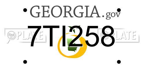 7TI258 Georgia License Plate