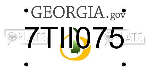 7TII075 Georgia License Plate