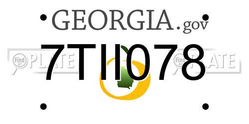 7TII078 Georgia License Plate