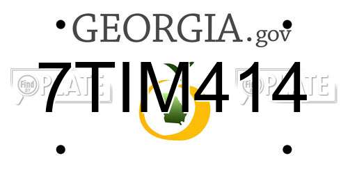 7TIM414 Georgia License Plate
