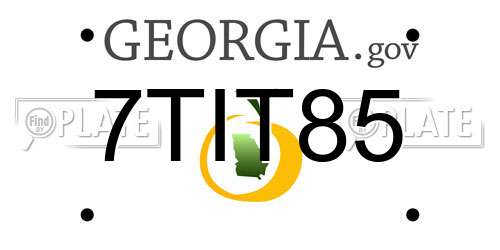 7TIT85 Georgia License Plate