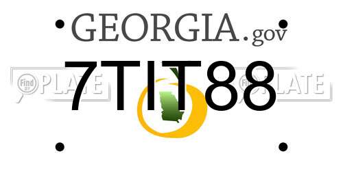 7TIT88 Georgia License Plate