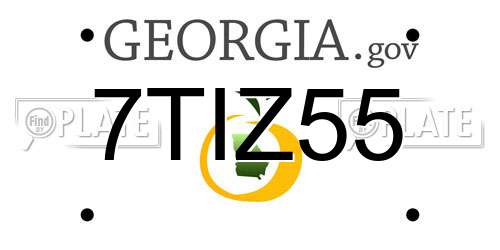 7TIZ55 Georgia License Plate
